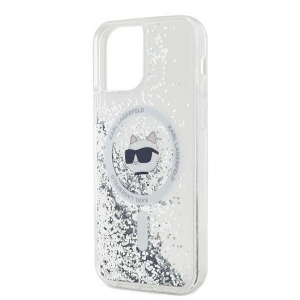 Karl Lagerfeld KLHMP12MLGCHSGH iPhone 12/12 Pro 6.1" Hardcase transparent Liquid Glitter Choupette Head Magsafe