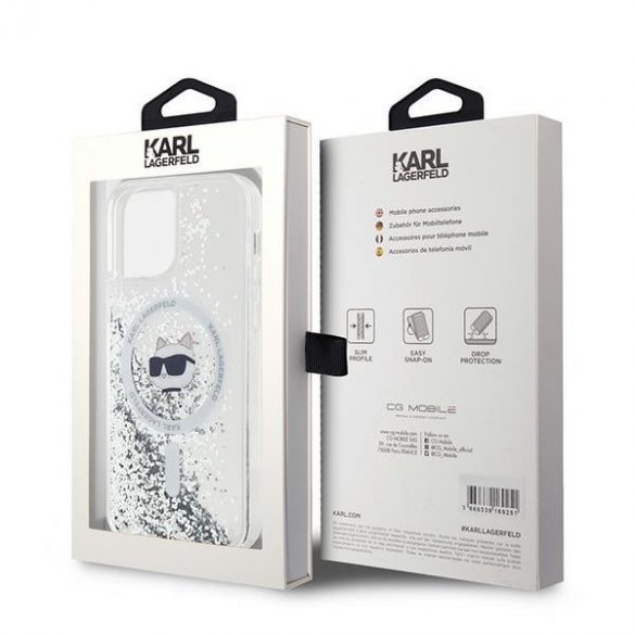 Karl Lagerfeld KLHMP12MLGCHSGH iPhone 12/12 Pro 6.1" Hardcase transparent Liquid Glitter Choupette Head Magsafe