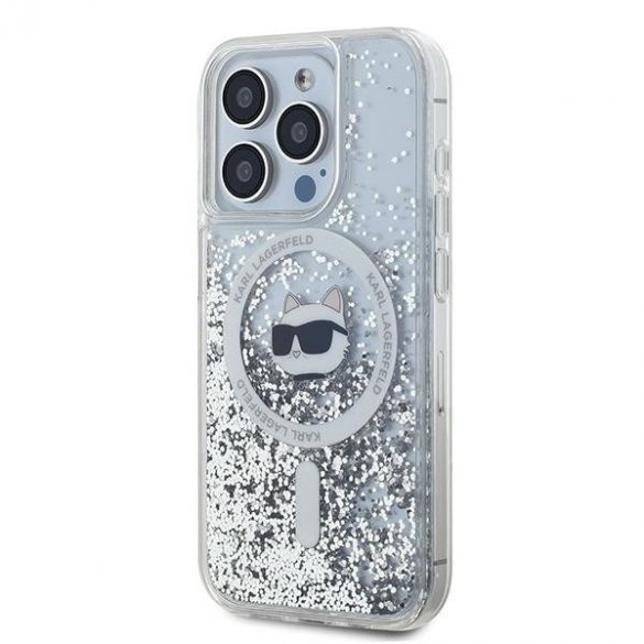 Karl Lagerfeld KLHMP13XLGCHSGH iPhone 13 Pro Max 6.7" Hardcase transparent Liquid Glitter Choupette Head Magsafe