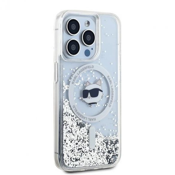 Karl Lagerfeld KLHMP13XLGCHSGH iPhone 13 Pro Max 6.7" Hardcase transparent Liquid Glitter Choupette Head Magsafe