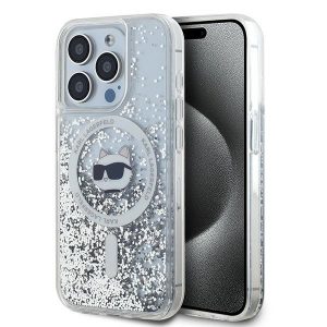 Karl Lagerfeld KLHMP14XLGCHSGH iPhone 14 Pro Max 6.7" Hardcase transparent Liquid Glitter Choupette Head Magsafe