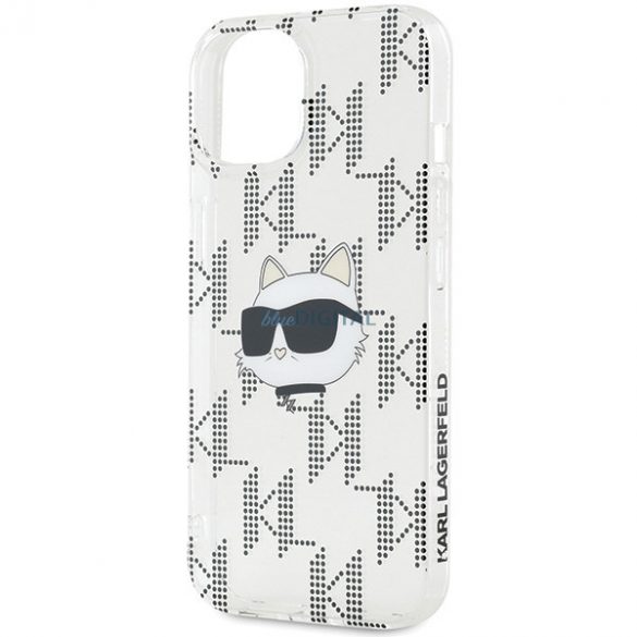 Karl Lagerfeld KLHCP15SHKLPCHT iPhone 15 / 14 / 13 Husă rigidă transparentă de 6,1 inchi IML Choupette Head & Monogram