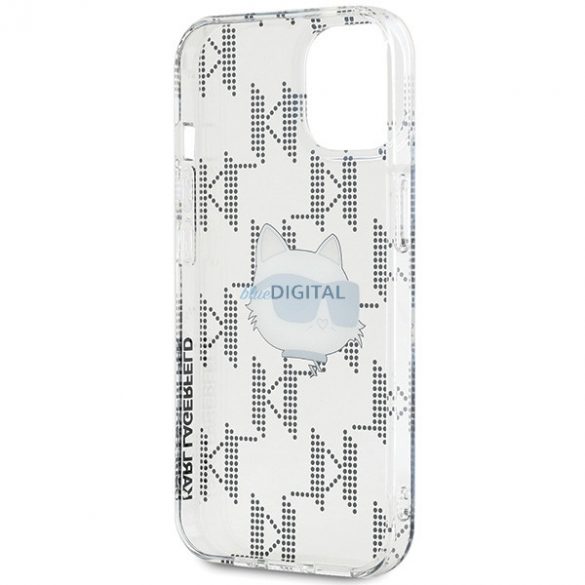 Karl Lagerfeld KLHCP15SHKLPCHT iPhone 15 / 14 / 13 Husă rigidă transparentă de 6,1 inchi IML Choupette Head & Monogram