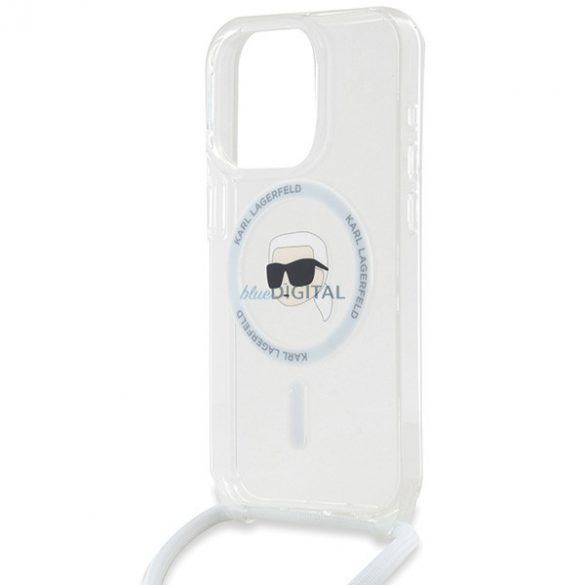 Karl Lagerfeld KLHMP15LHCKHNT iPhone 15 Pro 6.1" Hardcase transparent Crossbody IML Karl Head Magsafe