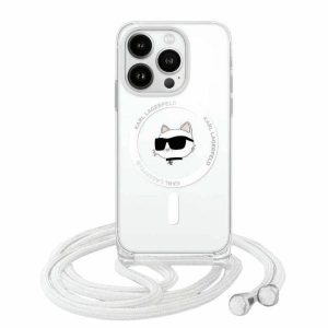 Karl Lagerfeld KLHMP13MHCCHNT IML Choupette Head & Cord MagSafe-kompatibilis tok iPhone 13/14/15 - átlátszó