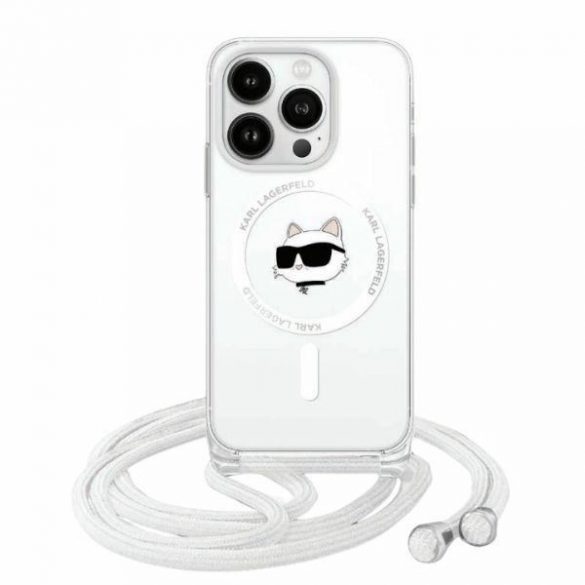 Karl Lagerfeld KLHMP14XHCCHNT iPhone 14 Pro Max 6.7" Hardcase transparent IML Choupette Head & Cord Magsafe