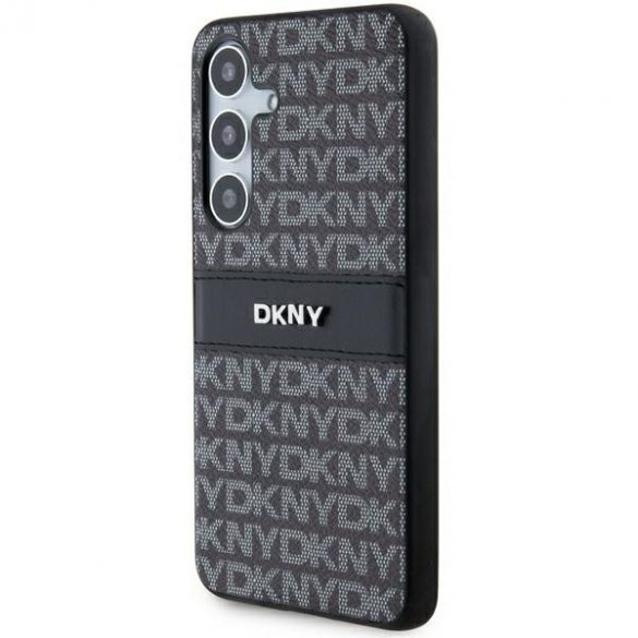 DKNY DKHCS24SPRTHSLK S24 S921 carcasă rigidă din piele/negru cu dungi mono și logo metalic