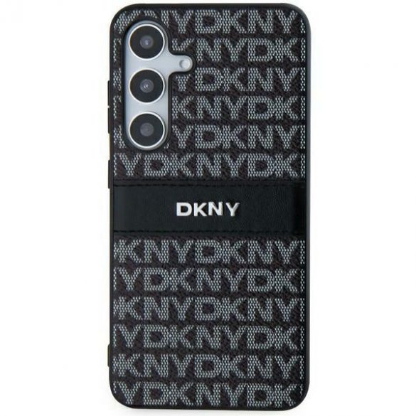 DKNY DKHCS24SPRTHSLK S24 S921 carcasă rigidă din piele/negru cu dungi mono și logo metalic