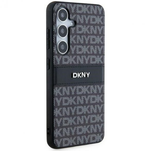 DKNY DKHCS24SPRTHSLK S24 S921 carcasă rigidă din piele/negru cu dungi mono și logo metalic