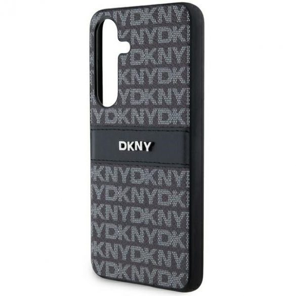 DKNY DKHCS24SPRTHSLK S24 S921 carcasă rigidă din piele/negru cu dungi mono și logo metalic