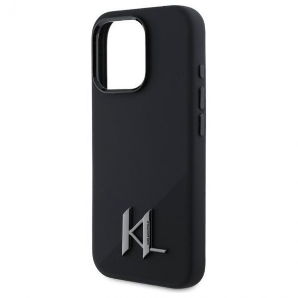 Karl Lagerfeld KLHMP16LSCMKMPCK Silicon Shadow Metal Initial MagSafe hard case pentru iPhone 16 Pro - negru