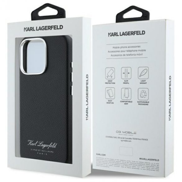 Karl Lagerfeld KLHCP16XPGWCMCMKHK Hotel RSG carcase rigide pentru iPhone 16 Pro Max - negru