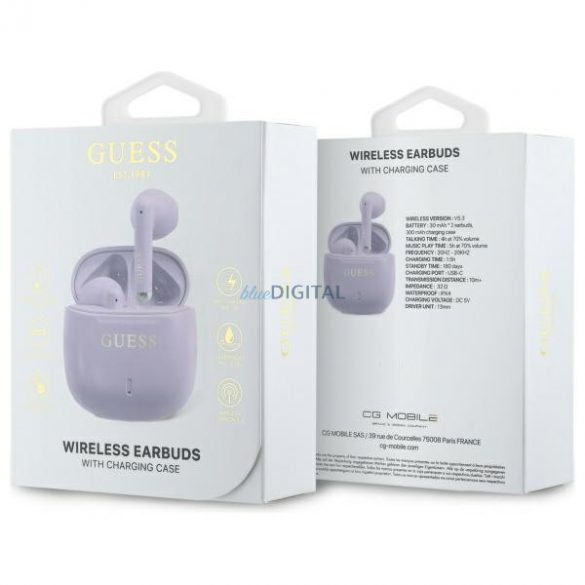 Guess GUTWSJ14ESGU Imprimate Classic Logo TWS Căști fără fir Bluetooth - violet