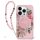 Guess GUHMP16XHFWBRCESP IML Flowers With Pearl Strap Huse MagSafe pentru iPhone 16 Pro Max - roz