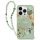 Guess GUHMP16LHFWBRCESN IML Flowers With Pearl Strap Carcasă tare MagSafe pentru iPhone 16 Pro - verde