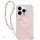 Guess GUHMP16SHCPOFPP IML Flowers Allover Electro With Pearl Strap Carcasă tare MagSafe pentru iPhone 16 - roz