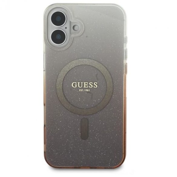 Guess GUHMP16SHGRCELW IML Glitter Gradient MagSafe carcasă tare pentru iPhone 16 - maro