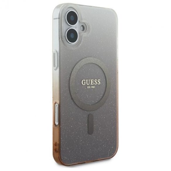 Guess GUHMP16SHGRCELW IML Glitter Gradient MagSafe carcasă tare pentru iPhone 16 - maro