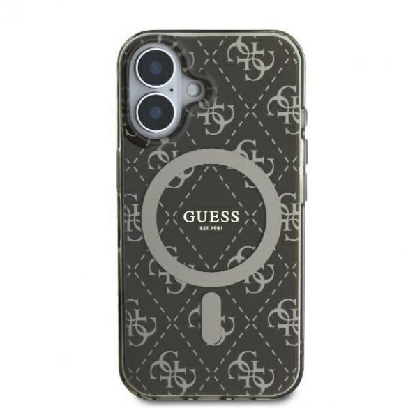 Guess GUHMP16SH4DTEW IML 4G Background MagSafe husă tare pentru iPhone 16 - maro