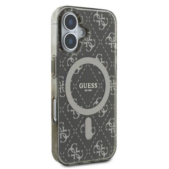 Guess GUHMP16SH4DTEW IML 4G Background MagSafe husă tare pentru iPhone 16 - maro