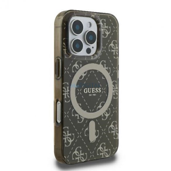 Guess GUHMP16XH4DTEW IML 4G Fond MagSafe carcase rigide pentru iPhone 16 Pro Max - maro