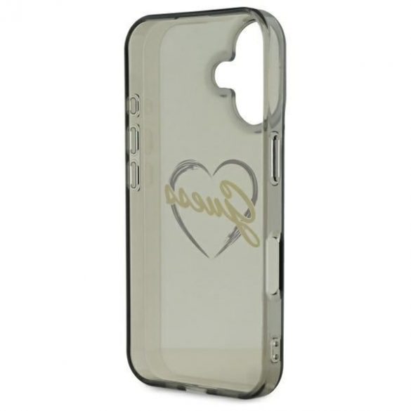 Guess GUHCP16SHCHGSPK IML Heart husă tare pentru iPhone 16 - negru