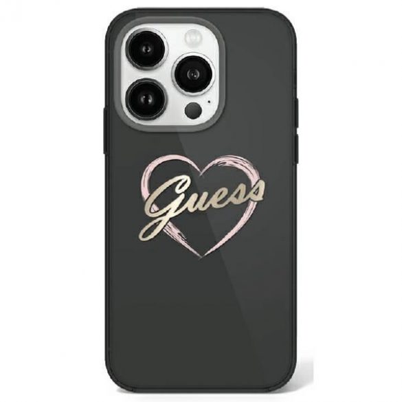 Guess GUHCP16LHCHGSPK IML Heart husă tare pentru iPhone 16 Pro - negru