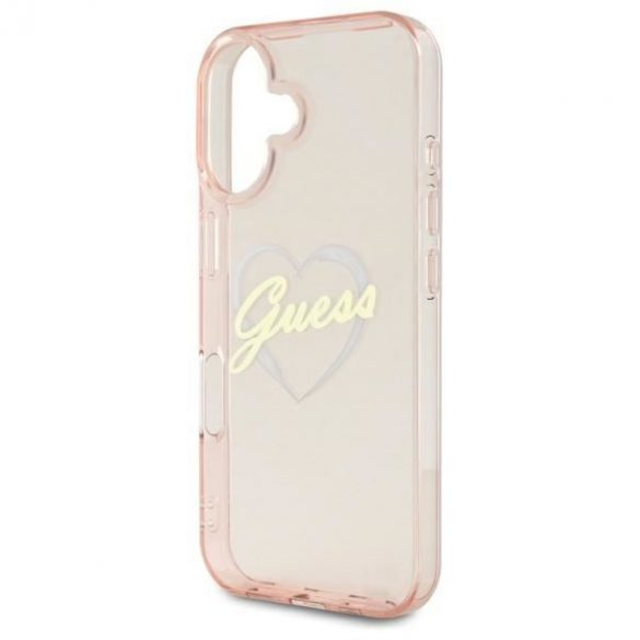 Guess GUHCP16SHCHGSPP IML Heart husă tare pentru iPhone 16 - roz