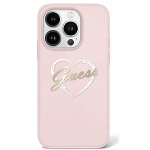 Guess GUHCP16LHCHGSPP IML Heart husă tare pentru iPhone 16 Pro - roz