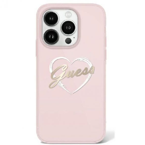 Guess GUHCP16LHCHGSPP IML Heart husă tare pentru iPhone 16 Pro - roz