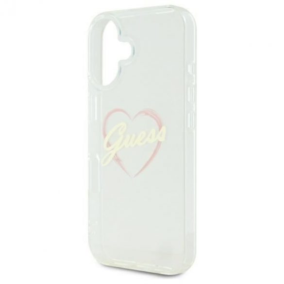 Guess GUHCP16SHCHGSPT IML Heart husă tare pentru iPhone 16 - transparent