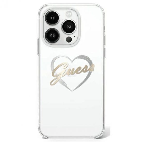 Guess GUHCP16XHCHGSPT IML Heart husă tare pentru iPhone 16 Pro Max - transparent