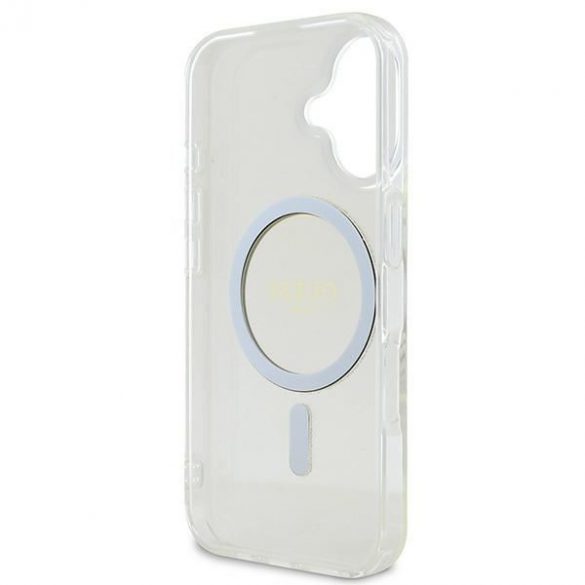 Guess GUHMP16SHFGERET IML Glitter Circle MagSafe husă tare pentru iPhone 16 - transparent