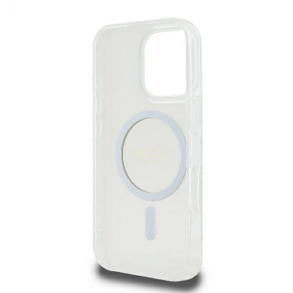 Guess GUHMP16LHFGERET IML Glitter Circle MagSafe husă tare pentru iPhone 16 Pro - transparent