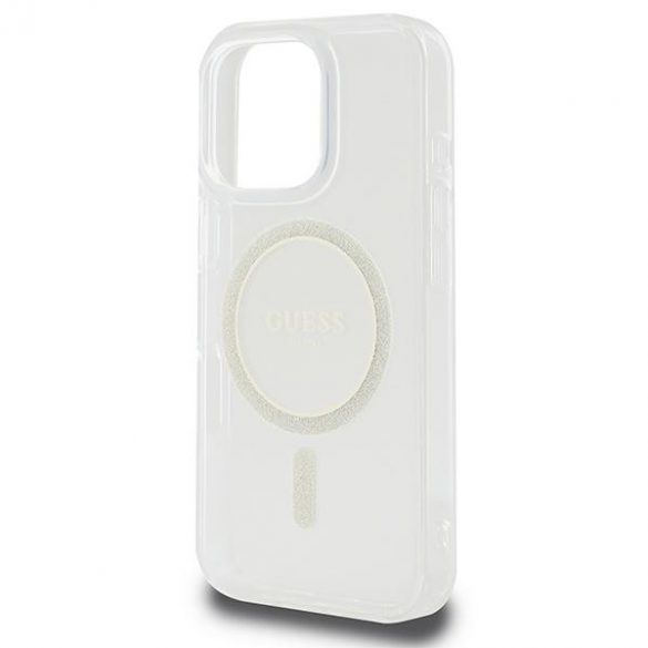 Guess GUHMP16XHFGERET IML Glitter Circle Carcasă tare compatibilă cu MagSafe pentru iPhone 16 Pro Max - transparent