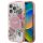 Guess GUHMP16LHFWBDCEP IML Flower & Tonal Circle Husă MagSafe pentru iPhone 16 Pro - roz