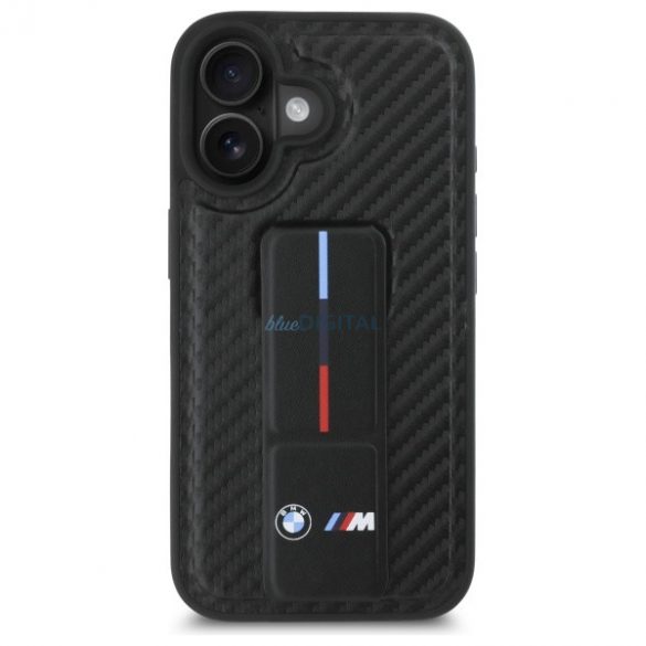 BMW BMHCP16SGSPCCK M Grip Stand neted și carbon hardtok iPhone 16 - negru