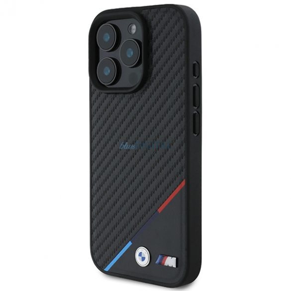 BMW BMHMP16L23PUDTK Carcasă MagSafe M Carbon Tricolor Line pentru iPhone 16 Pro - negru