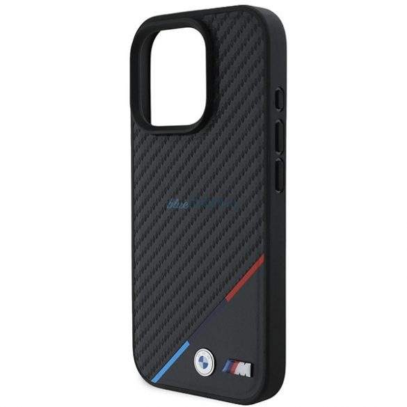 BMW BMHMP16L23PUDTK Carcasă MagSafe M Carbon Tricolor Line pentru iPhone 16 Pro - negru