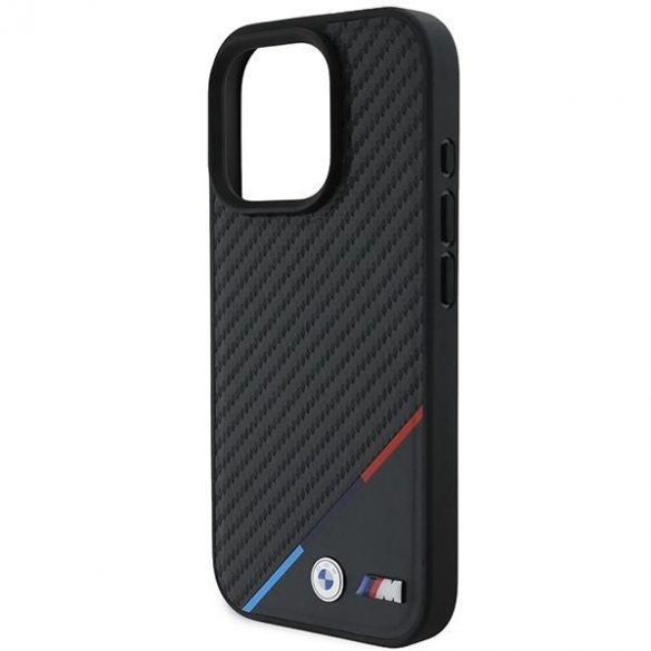 BMW BMHMP16X23PUDTK M Carbon Tricolor Line Carcasă MagSafe pentru iPhone 16 Pro Max - negru