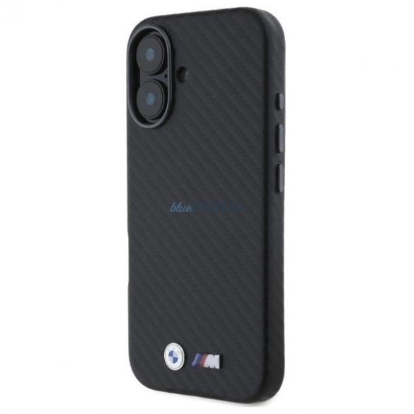 BMW BMHCP16S23PUFWC Carcasă rigidă Carbon Wrapped Metal pentru iPhone 16 - negru