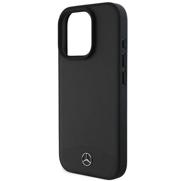 Mercedes MEHMP16L23RBARK Huse MagSafe din piele texturată și netedă pentru iPhone 16 Pro - Negru