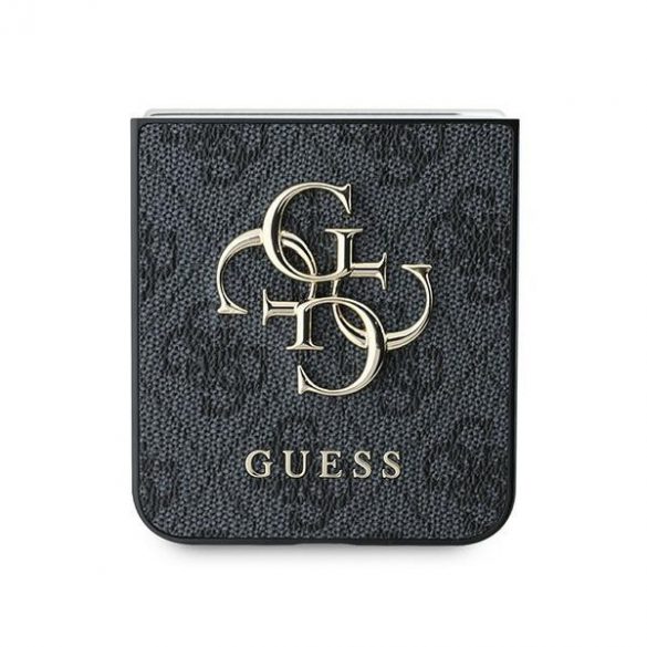 Guess GUHCZF64GMGGR Z Flip6 F741 czarny/negru Piele 4G Metal Logo