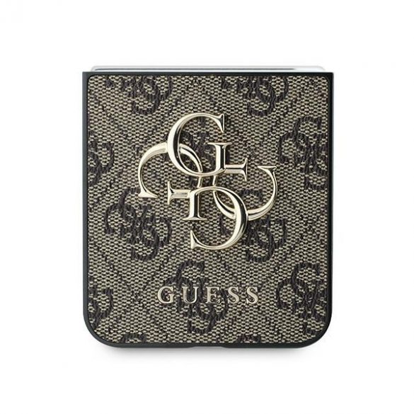 Guess GUHCZF64GMGBR Z Flip6 F741 brązowy/maro Piele 4G Metal Logo