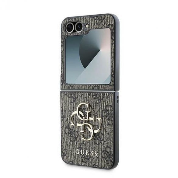 Guess GUHCZF64GMGBR Z Flip6 F741 brązowy/maro Piele 4G Metal Logo