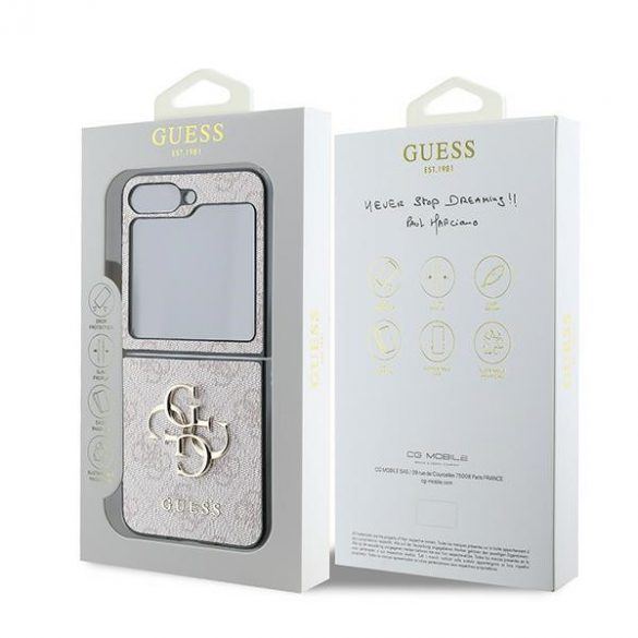 Guess GUHCZF64GMGPI Z Flip6 F741 rożowy/roz Piele 4G Metal Logo