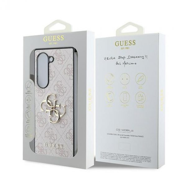 Guess GUHCZFD64GMGPI Z Fold6 F956 rożowy/roz Piele 4G Metal Logo