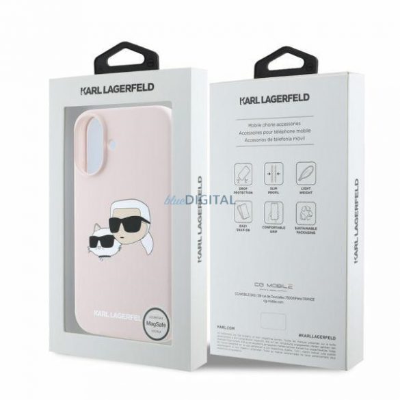 Karl Lagerfeld KLHMP16SSKCHPPLP iPhone 16 rożowy/roz HC MagSafe Sil Double Heads Print