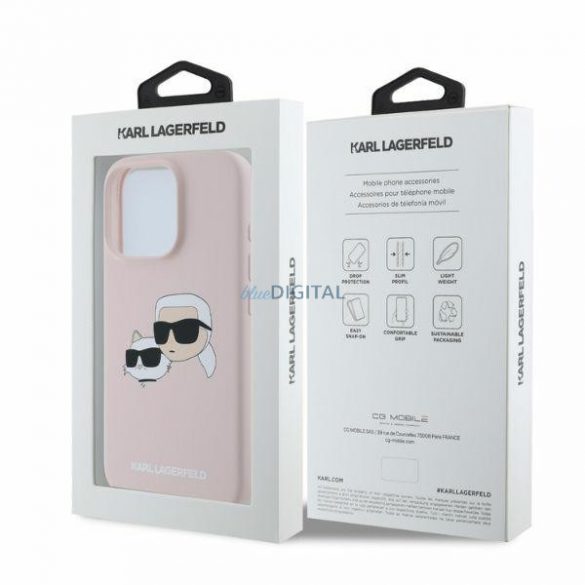 Karl Lagerfeld KLHMP16XSKCHPPLP iPhone 16 Pro Max rożowy/roz HC MagSafe Sil Double Heads Print