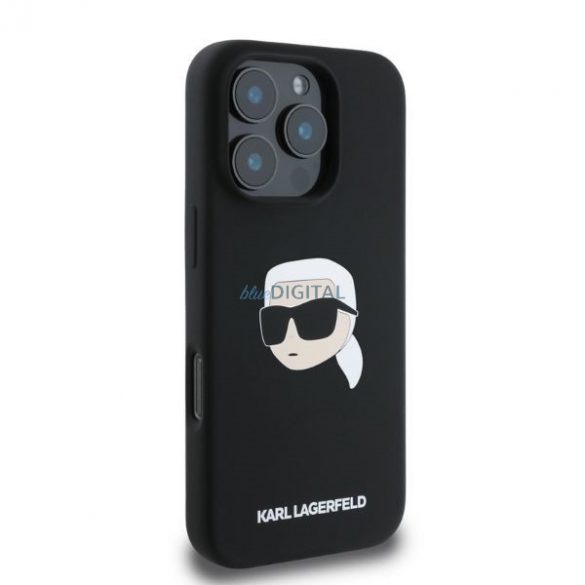 Karl Lagerfeld KLHMP16LSKHPPLK iPhone 16 Pro czarny/negru HC MagSafe Sil KL Head Print